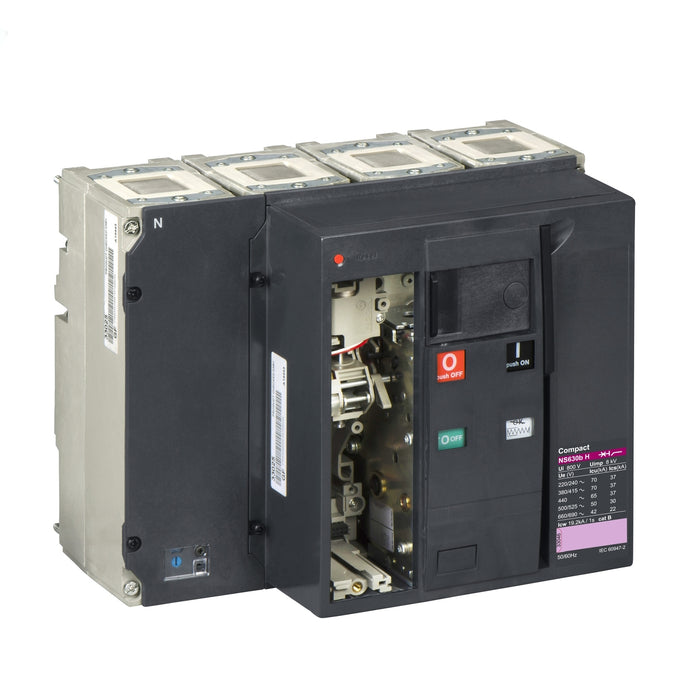 circuit breaker basic frame, ComPact NS 630bH, 70 kA at 415 VAC, 630 A, fixed, electrically operated, without trip unit, 4 P