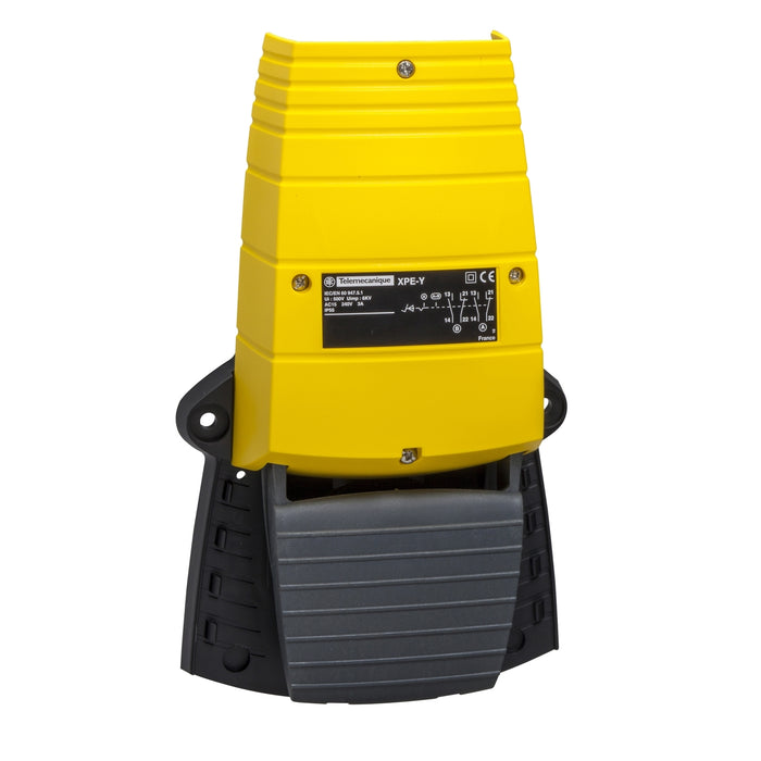Preventa XPE, Single foot switch, plastic, yellow, without cover, 1 NO + 1 NC