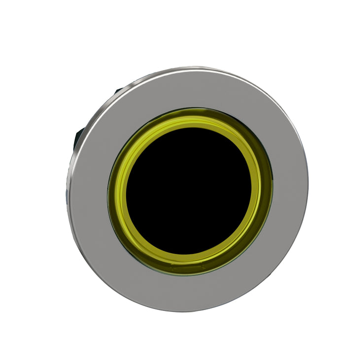 Head for illuminated push button, Harmony XB4, flush mounted yellow with flush caps