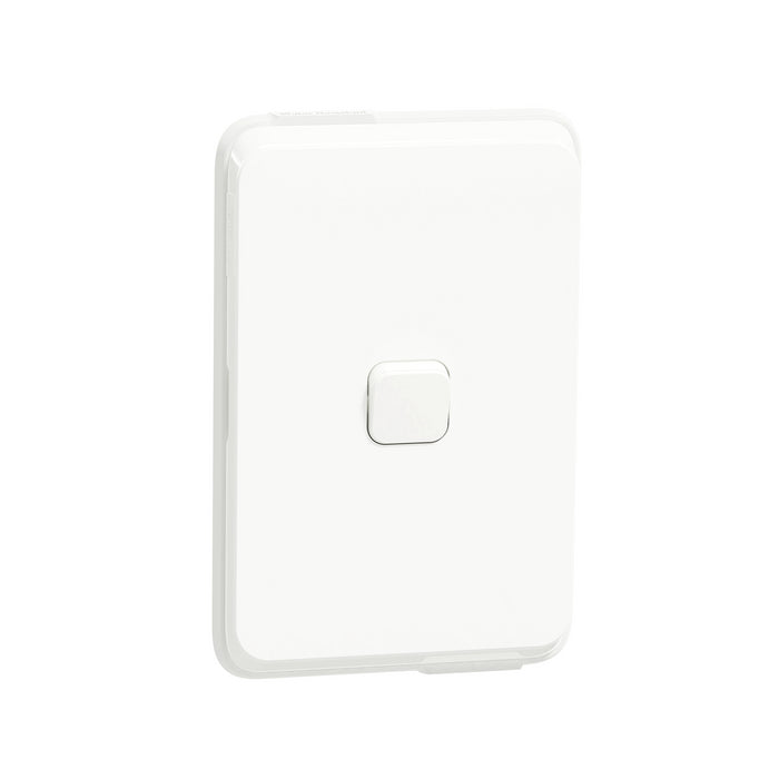 Iconic, switch, 1 Way, IP44, 10AX, 250V, White