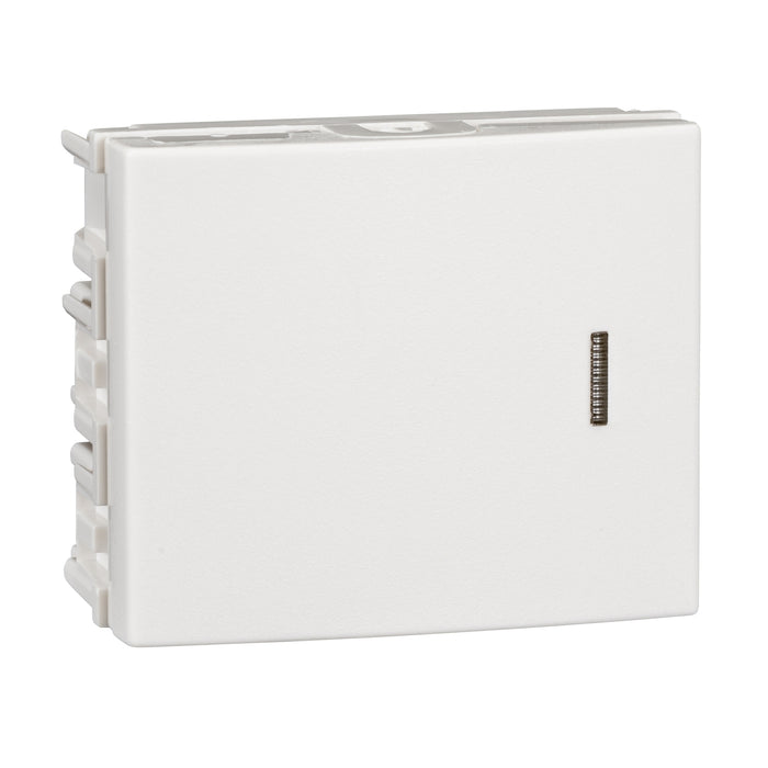 Medium single pole,2 way switch module (1 and half module wide) - white1