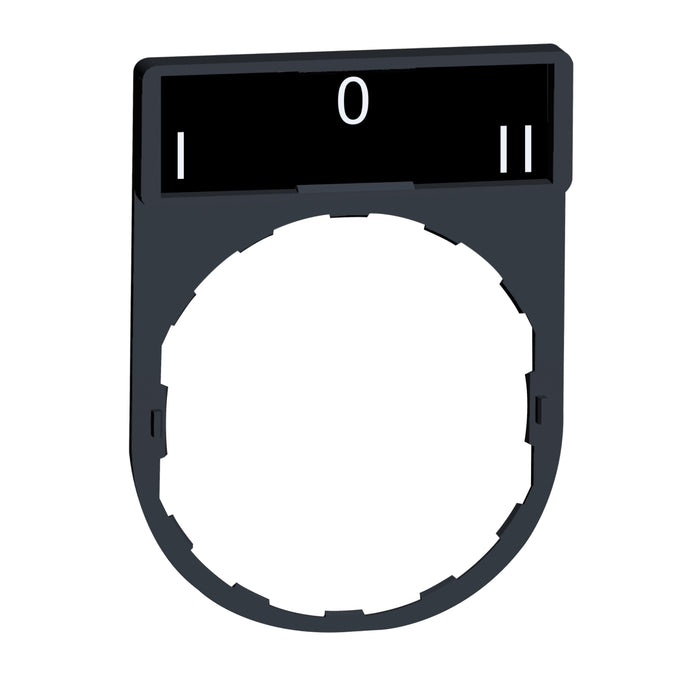 legend holder 30 x 40 mm with legend 8 x 27 mm with marking I-O-II