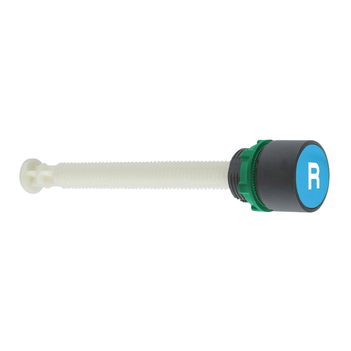 Harmony XB5, Pushs button reset for 17...120 mm actuation distance, plastic, flush, blue, Ø22, marked R