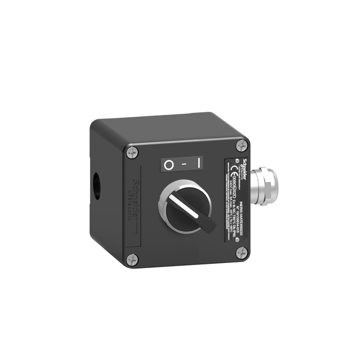 Control station, metal, start stop function, 1 selector switch, black, 1 NO + 1 NC, ATEX