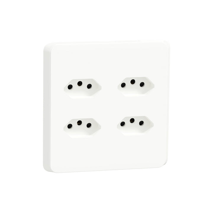 Iconic, 4 socket-outlet, 16 A, White