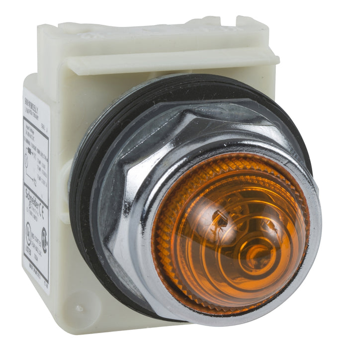 round pilot light Ø 30 - amber - incandescent BA 9s - 220/240 V AC - IP66