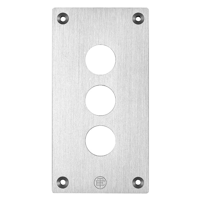drilled front plate - XAP-E - metal - 3 horizontal openings