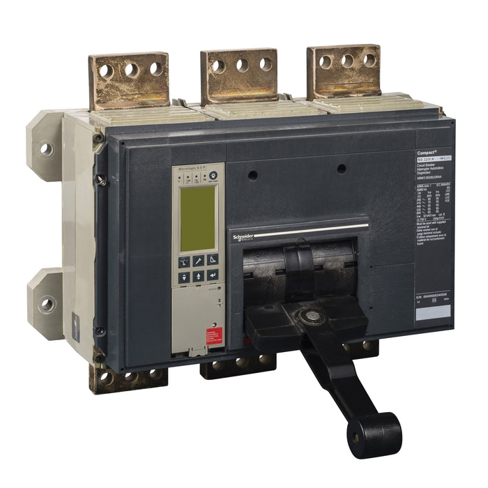 circuit breaker basic frame, ComPact NS1600bN, 50 kA at 415 VAC, 1600 A, fixed, manually operated, without trip unit, 3 P