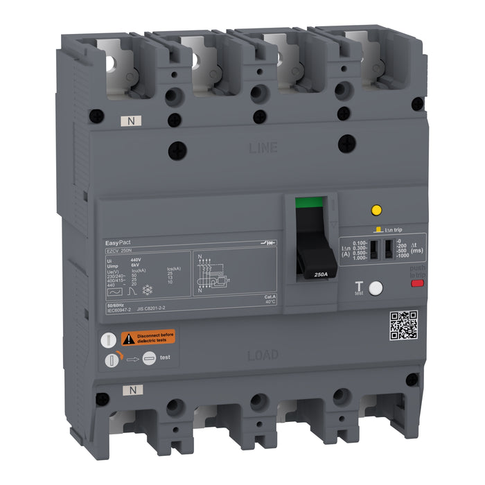 circuit breaker Easypact EZCV250N - TMD - 160 A - 4 poles 4d