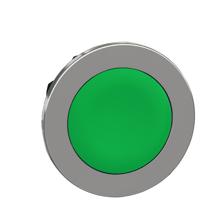 Harmony XB4, Flush mounted push button head, metal, green, Ø30, spring return, unmarked