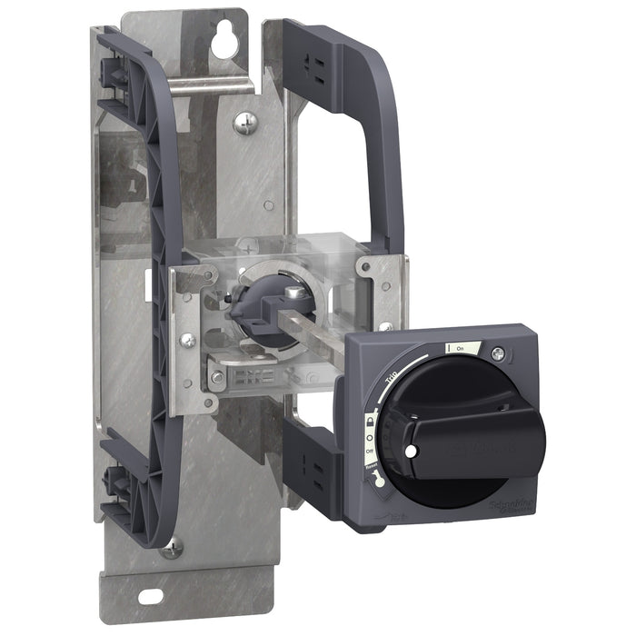 Mounting bracket kit with extended rotary handle, TeSys U, IP54, black handle, with trip indication, for LUB