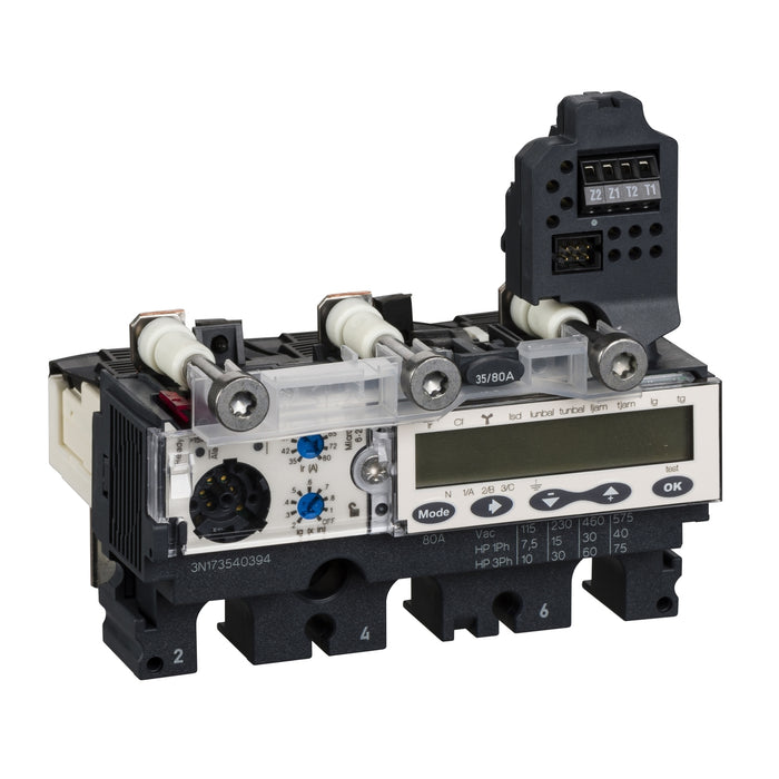 trip unit MicroLogic 6.2 E-M for ComPact NSX 250 circuit breakers, electronic, rating 220 A, 3 poles 3d