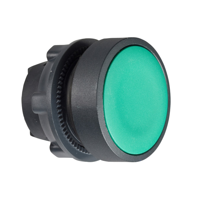Head for non illuminated push button, Harmony XB5, XB4, green flush pushbutton Ø22 mm unmarked