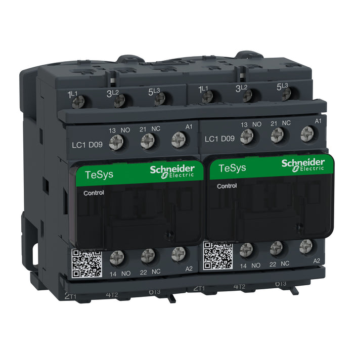 TeSys D reversing contactor - 3P(3 NO) - AC-3 - <= 440 V 9 A - 400 V AC coil