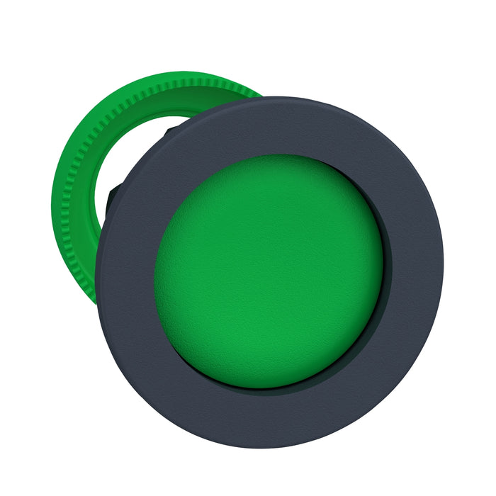 Head for non illuminated push button, Harmony XB5, XB4, flush mounted green pushbutton recessed