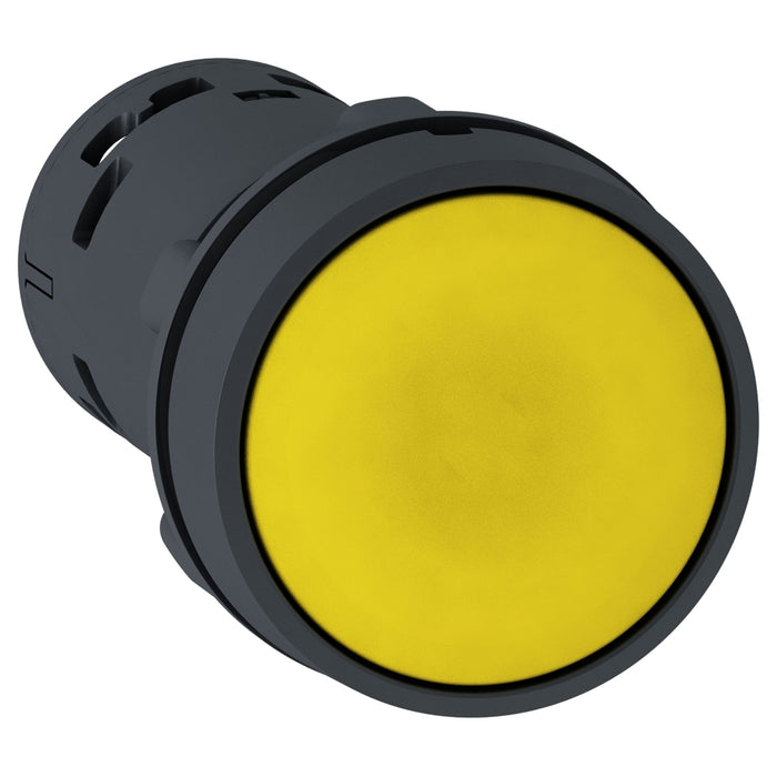 Push button, Harmony XB7, PB, Spring Rtn, yellow, 1 NO