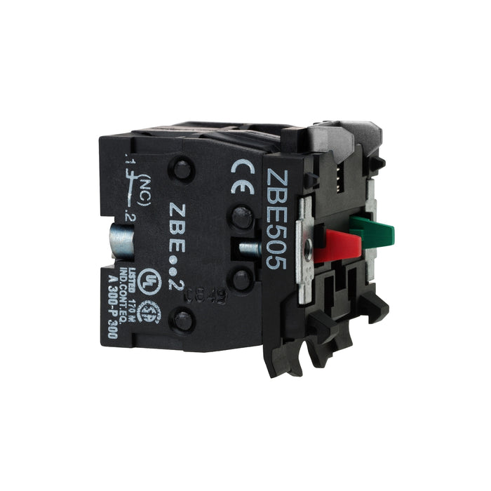 Harmony XB4, High power switching contacts block, silver alloy, screw clamp terminal, 1NO + 1 NC