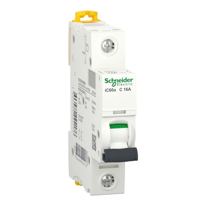 Schneider Acti9 iC60A Miniature Circuit Breaker, 1P 16 A, C-Curve, 4.5/6 kA