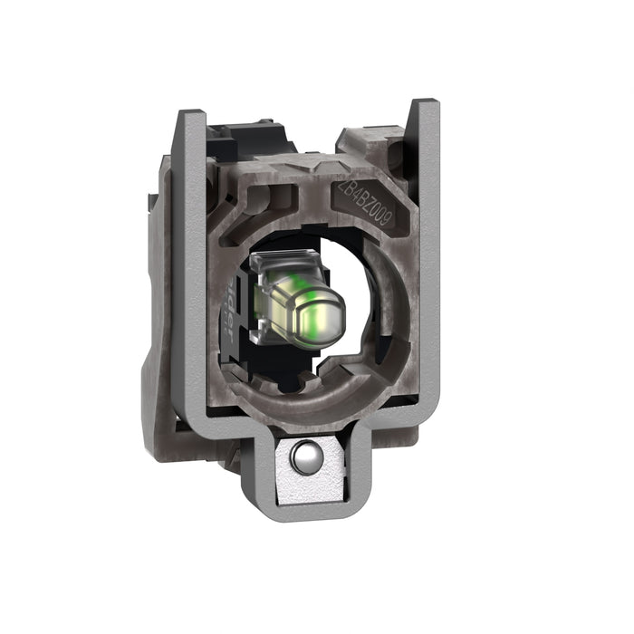 Harmony XB4, Light block with body/fixing collar, metal, white, integral LED, 24 V AC/DC