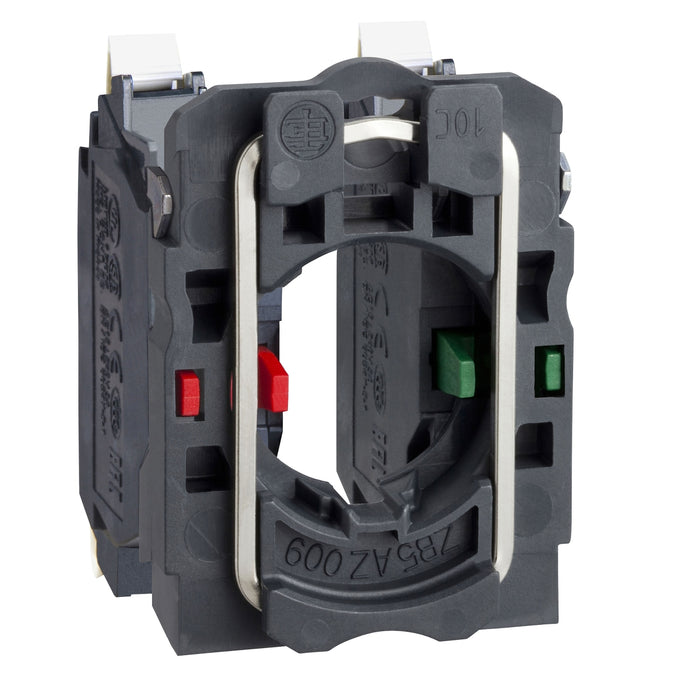 Complete body/contact assembly, Harmony XB5, single contact block with body/fixing collar 1NC+1NC spring clamp terminal