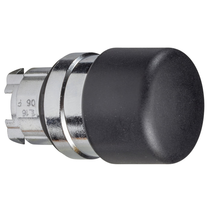 Harmony XB4, Mushroom push button head Ø30, metal, black, Ø22, spring return