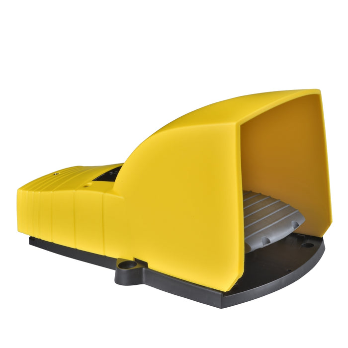 Preventa XPE, Single foot switch, plastic, yellow, with cover, trigger mechanism, 1 NO + 1 NC