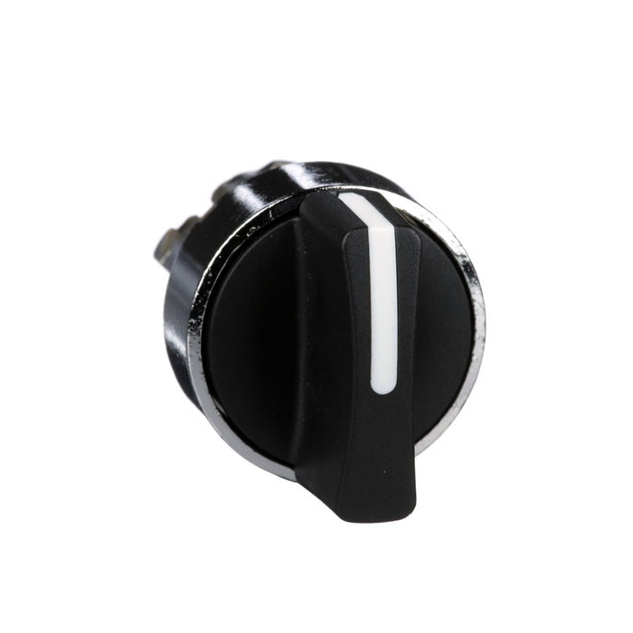 Harmony XB4, Selector switch head, metal, black, Ø22, 2 positions, stay put