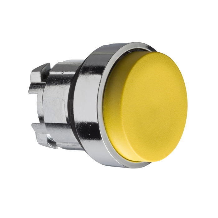 Head for non illuminated push button, Harmony XB4, yellow projecting pushbutton Ø22 mm spring return unmarked