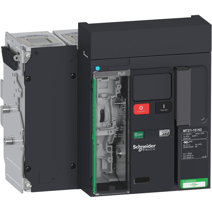 Circuit breaker Masterpact MTZ1 10H3, 1000 A, 4P drawout, without Micrologic