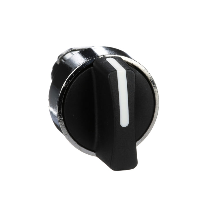 Harmony XB4, Selector switch head, metal, black, Ø22, 3 positions, spring return to center