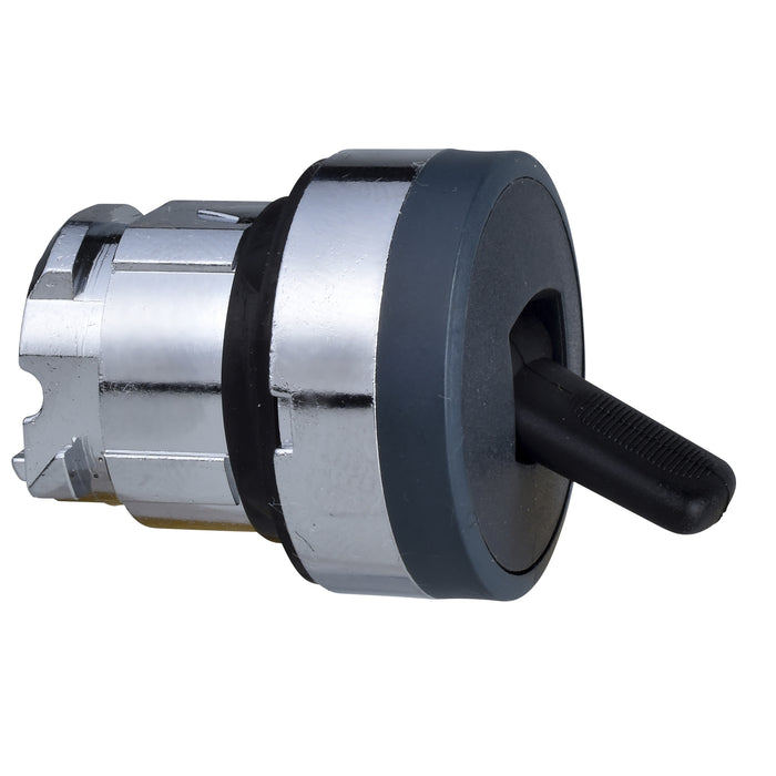 Head for selector switch, Harmony XB4, XB5, black Ø22 mm 2 position spring return