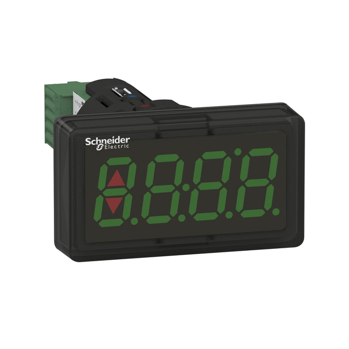 Harmony XB5, Digital panel meter, plastic, black, Ø22, 4 digit green LED display, 4...20 mA input