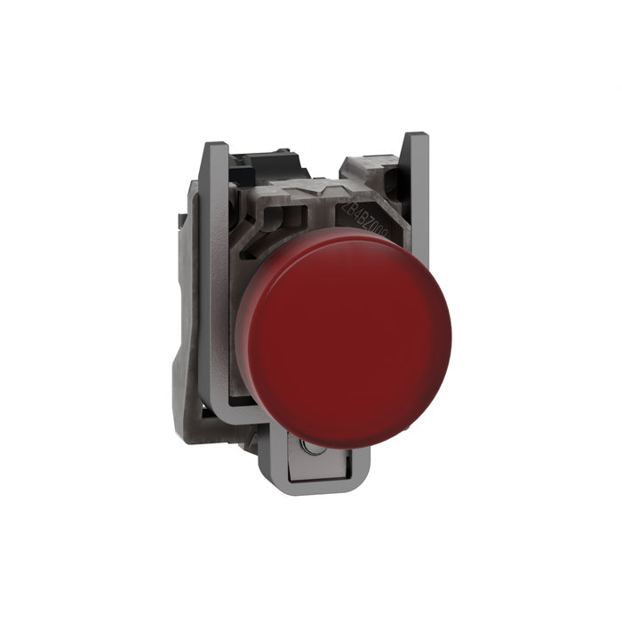 Harmony XB4, Pilot light, metal, red, Ø22, plain lens with integral LED, 230...240 VAC