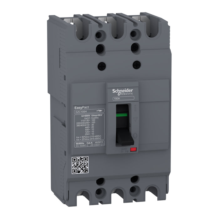 circuit breaker Easypact EZC100H - TMD - 16 A - 3 poles 3d