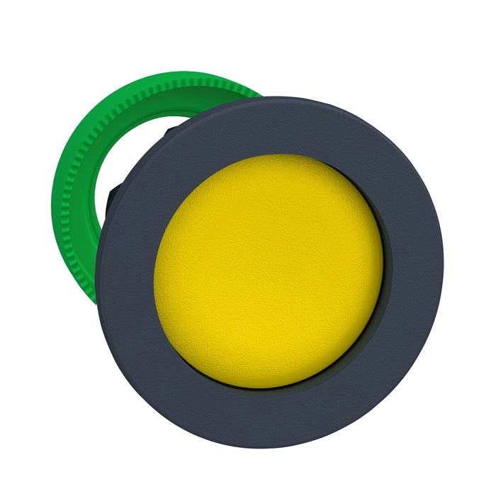 Head for non illuminated push button, Harmony XB5, XB4, flush mounted yellow pushbutton recessed