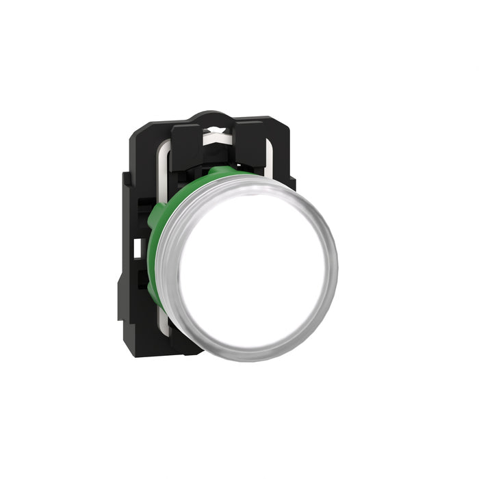 Harmony XB5, Pilot light, plastic, white, Ø22, plain lens with integral LED, 24 V AC/DC