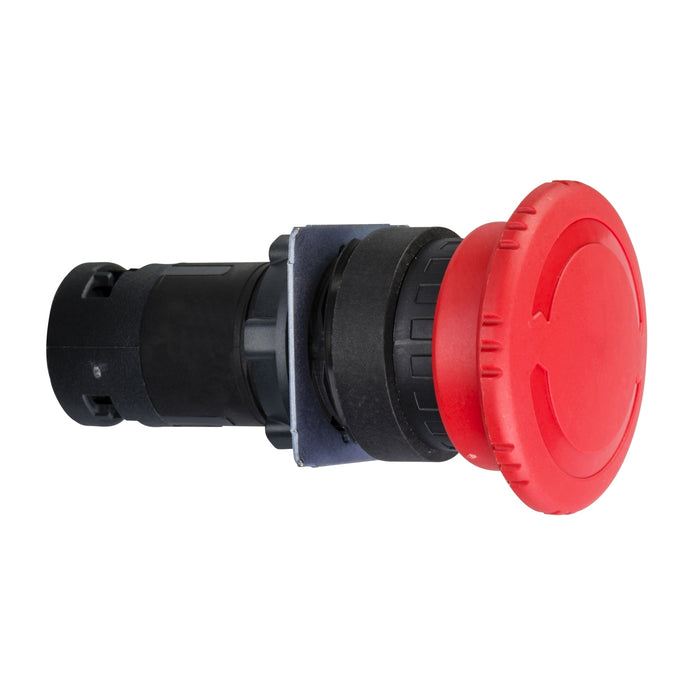 Emergency switching off monolithic push button, Harmony XB7, Ø22 mm, red mushroom head Ø 40 mm, turn to release 1 NC