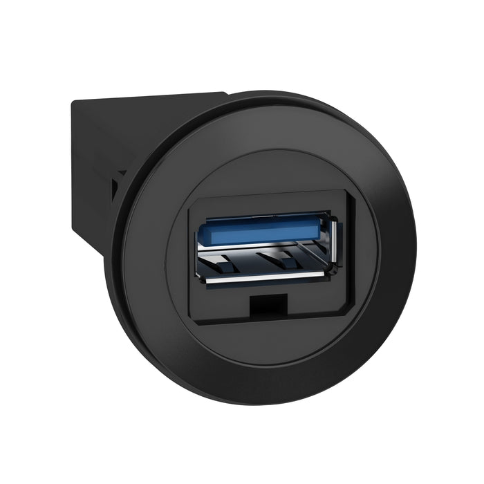 Harmony XB5, Panel mounted USB 3.0 port, plastic, Ø22, for USB interface jack type A