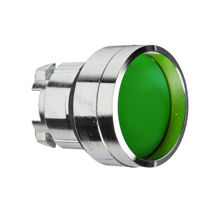 Harmony XB4, Push button head, metal, recessed, green, Ø22, spring return, unmarked