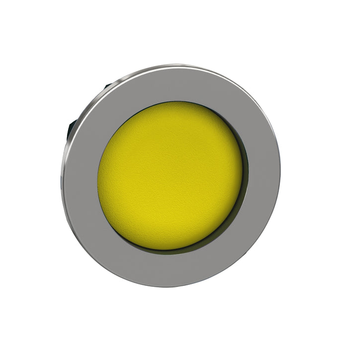 Head for non illuminated push button, Harmony XB4, flush mounted yellow pushbutton recessed