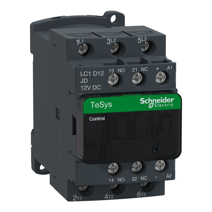 TeSys D contactor - 3P(3 NO) - AC-3 - <= 440 V 12 A - 12 V DC coil