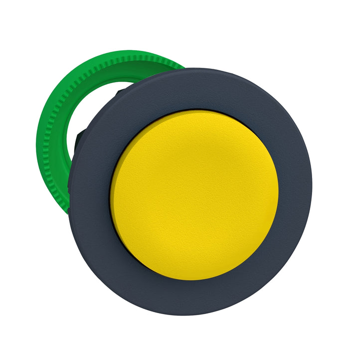 Head for non illuminated push button, Harmony XB5, flush mounted yellow projecting pushbutton