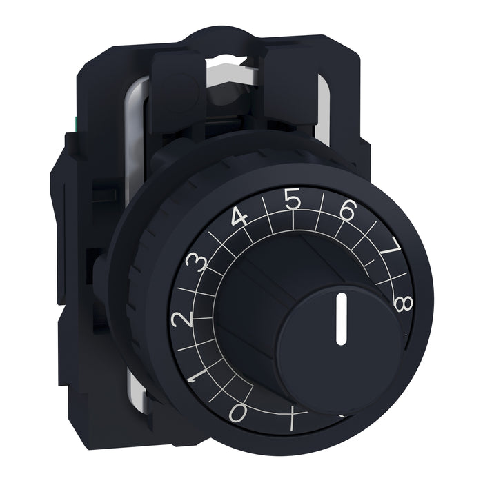 Harmony XB5, Potentiometer head, plastic,black, Ø22, for use with Ø 6 mm shaft