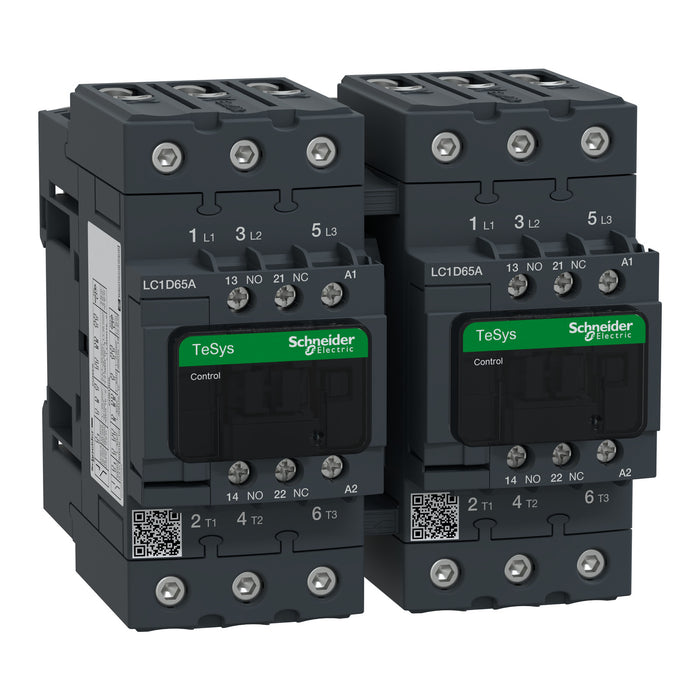 TeSys D reversing contactor - 3P(3 NO) - AC-3 - <= 440 V 65 A - 230 V AC coil