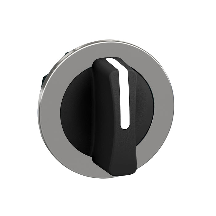 Head for selector switch, Harmony XB4, flush mounted black 3 position return left to center