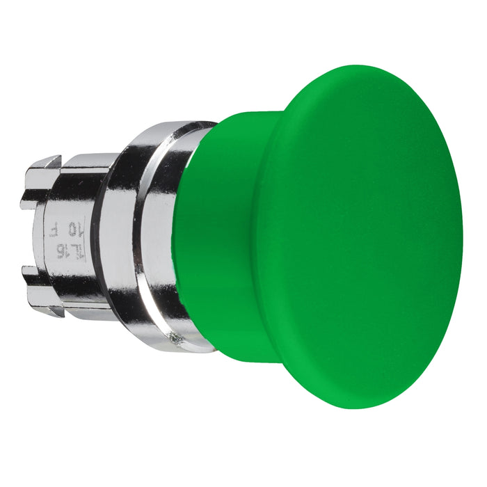 Harmony XB4, Mushroom push button head Ø40, metal, green, Ø22, spring return