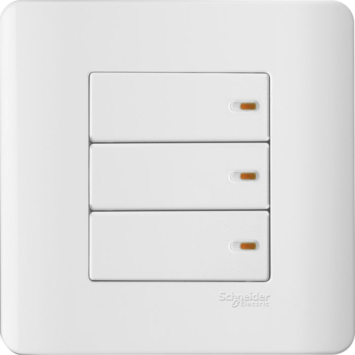 3 gang 1 way switch dolly White