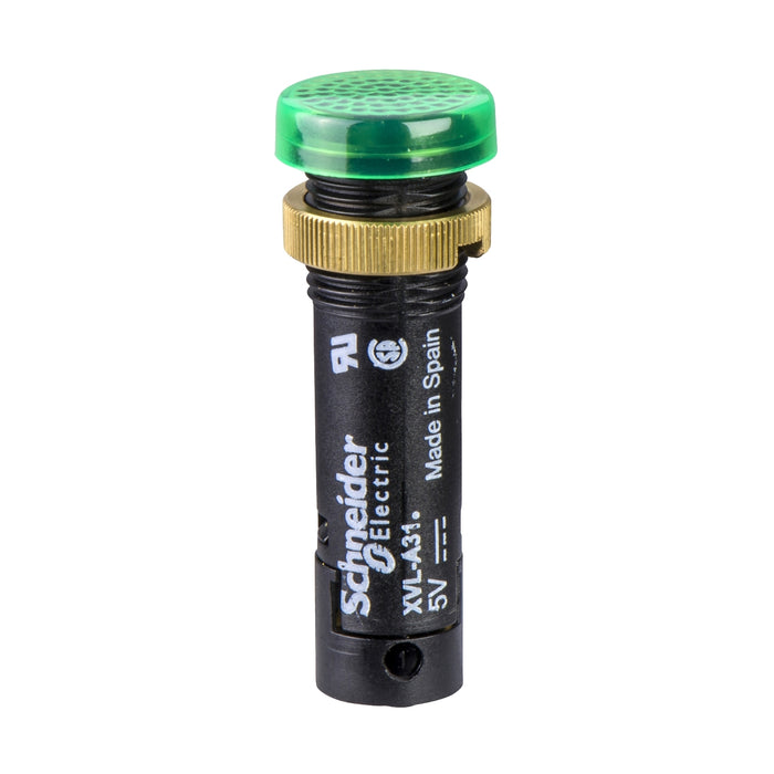Harmony XVL, Pilot light, plastic, green, Ø12, covered LED, 24 V DC