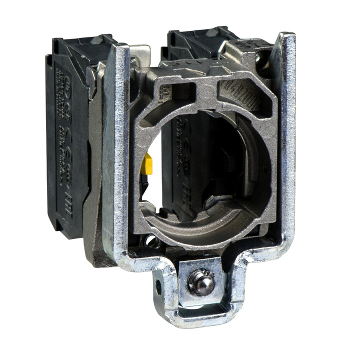 Complete body/contact assembly, Harmony XB4, single contact block with body/fixing collar 1NO+1NC screw clamp terminal