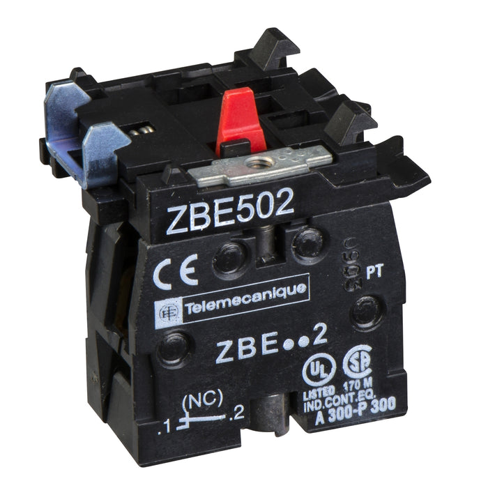 Harmony XB4, High power switching contacts block, silver alloy, screw clamp terminal, 1 NC